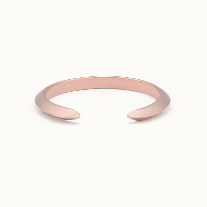 One of a Kind Gold Open Cuff Knife Edge Stacking Band | 14K Rose Gold