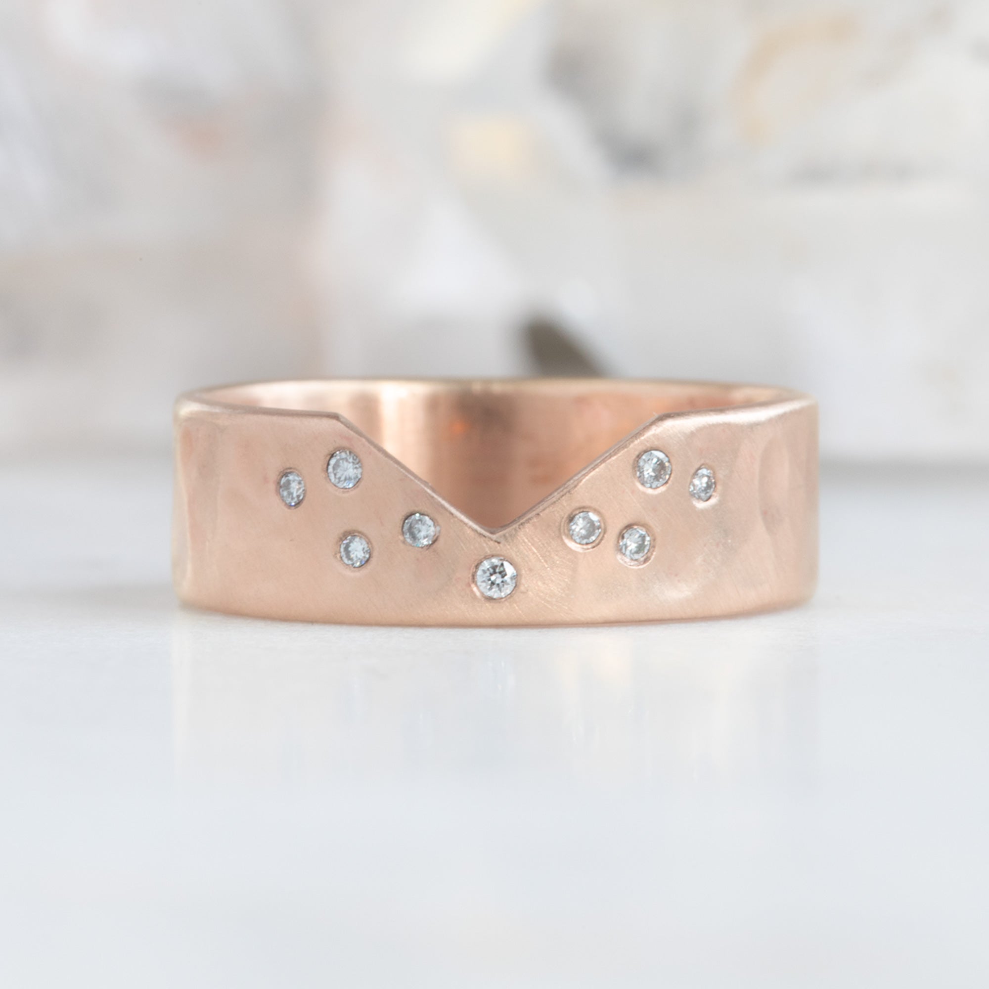 Constellation Cut-Out Stacking Band | Peak Cut Out in 14K Rose Gold