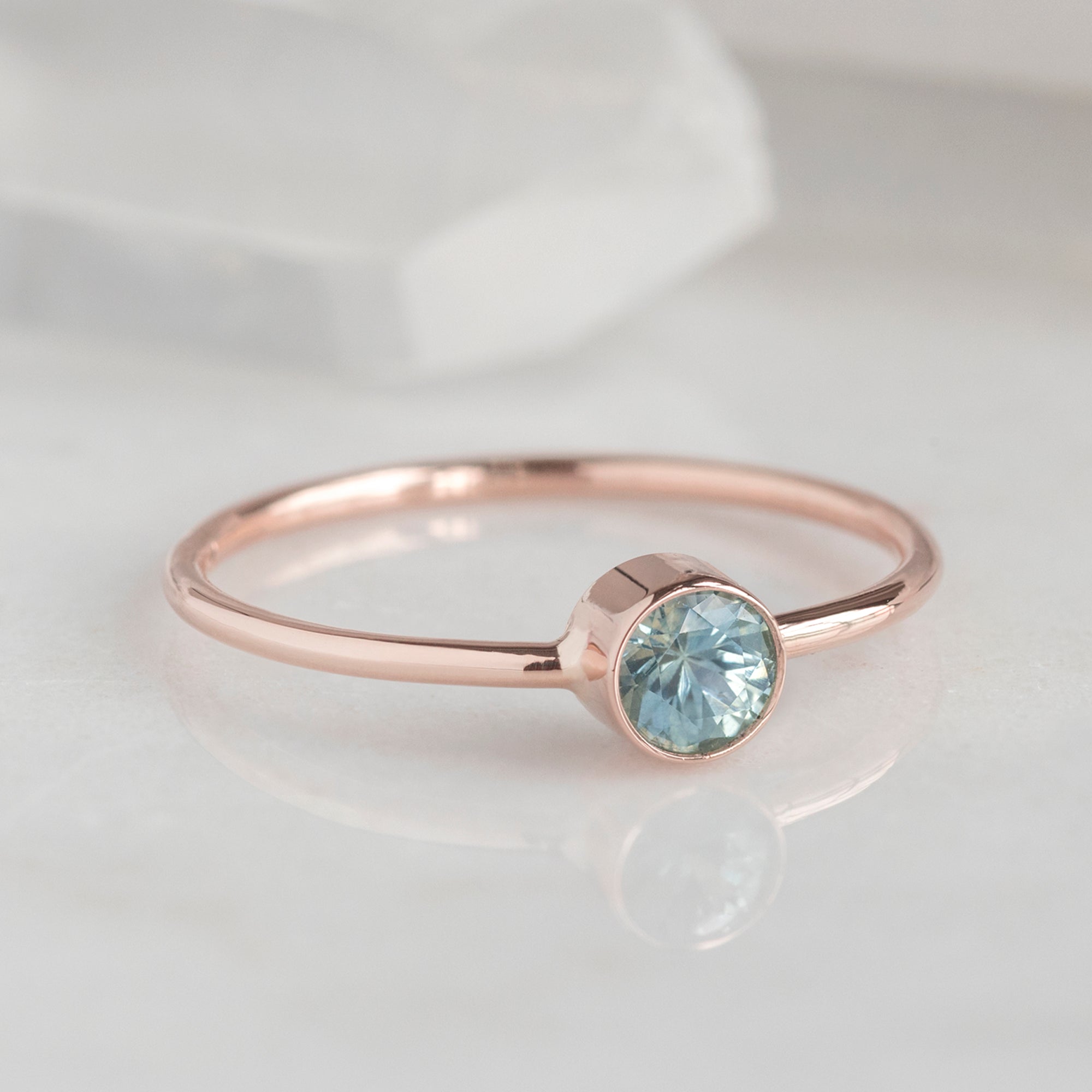 The Montana Sapphire Stacking Ring | 14K Rose Gold