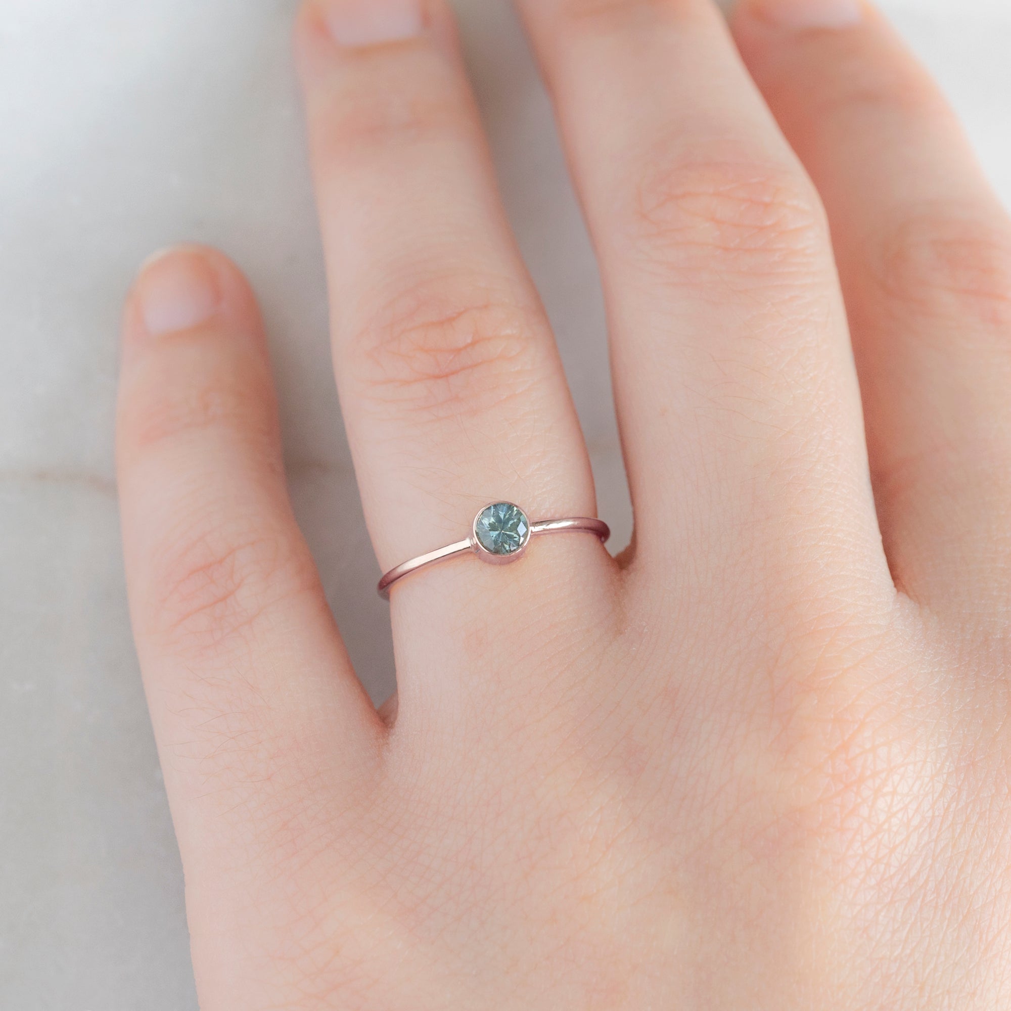 The Montana Sapphire Stacking Ring | 14K Rose Gold