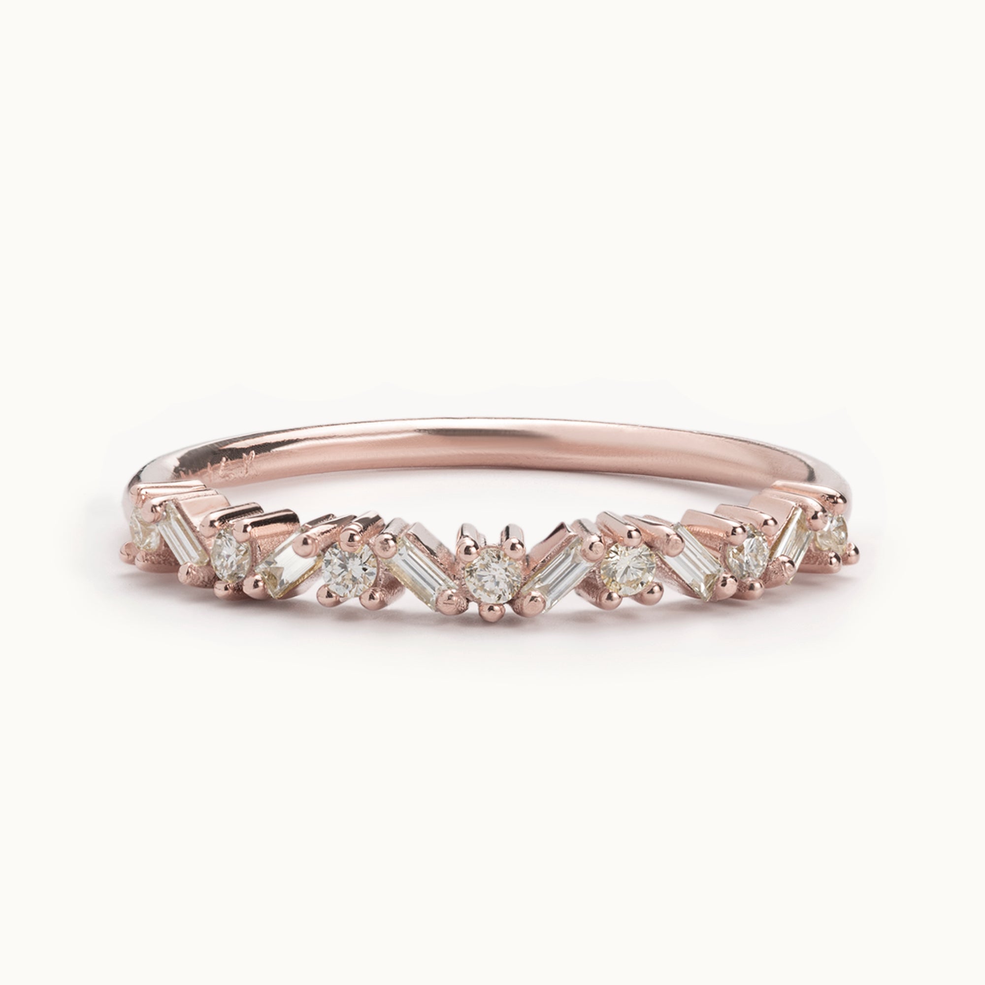 The Baguette Confetti Stacking Ring | 14K or 18K Rose Gold