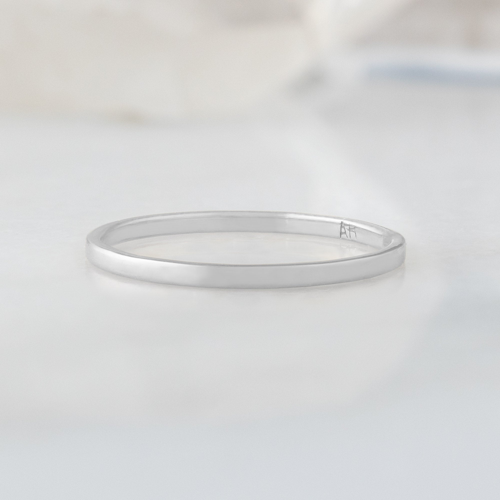 The Gold Stacking Wedding Ring | Smooth Texture in 14K White Gold