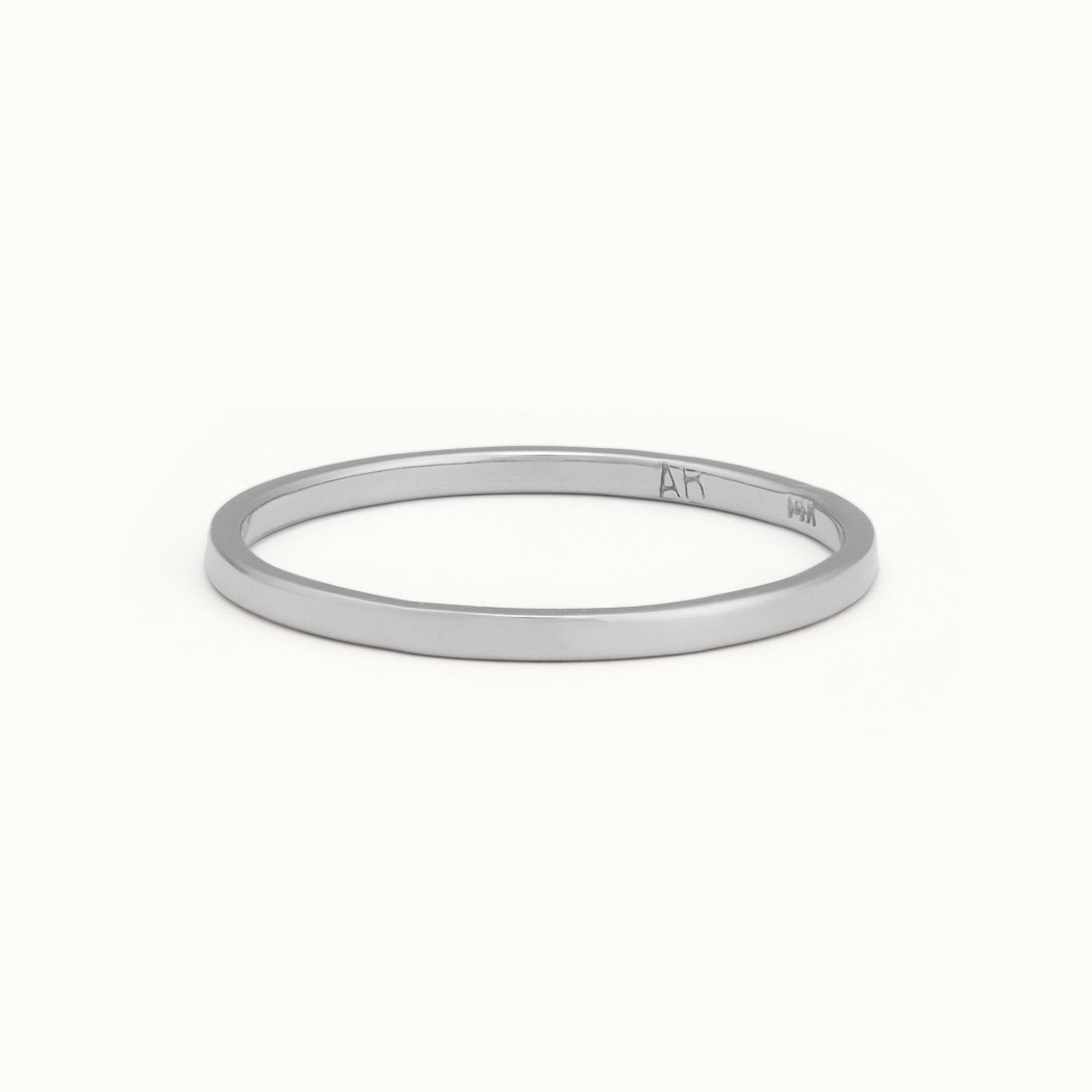 The Gold Stacking Wedding Ring | Smooth Texture in 14K White Gold