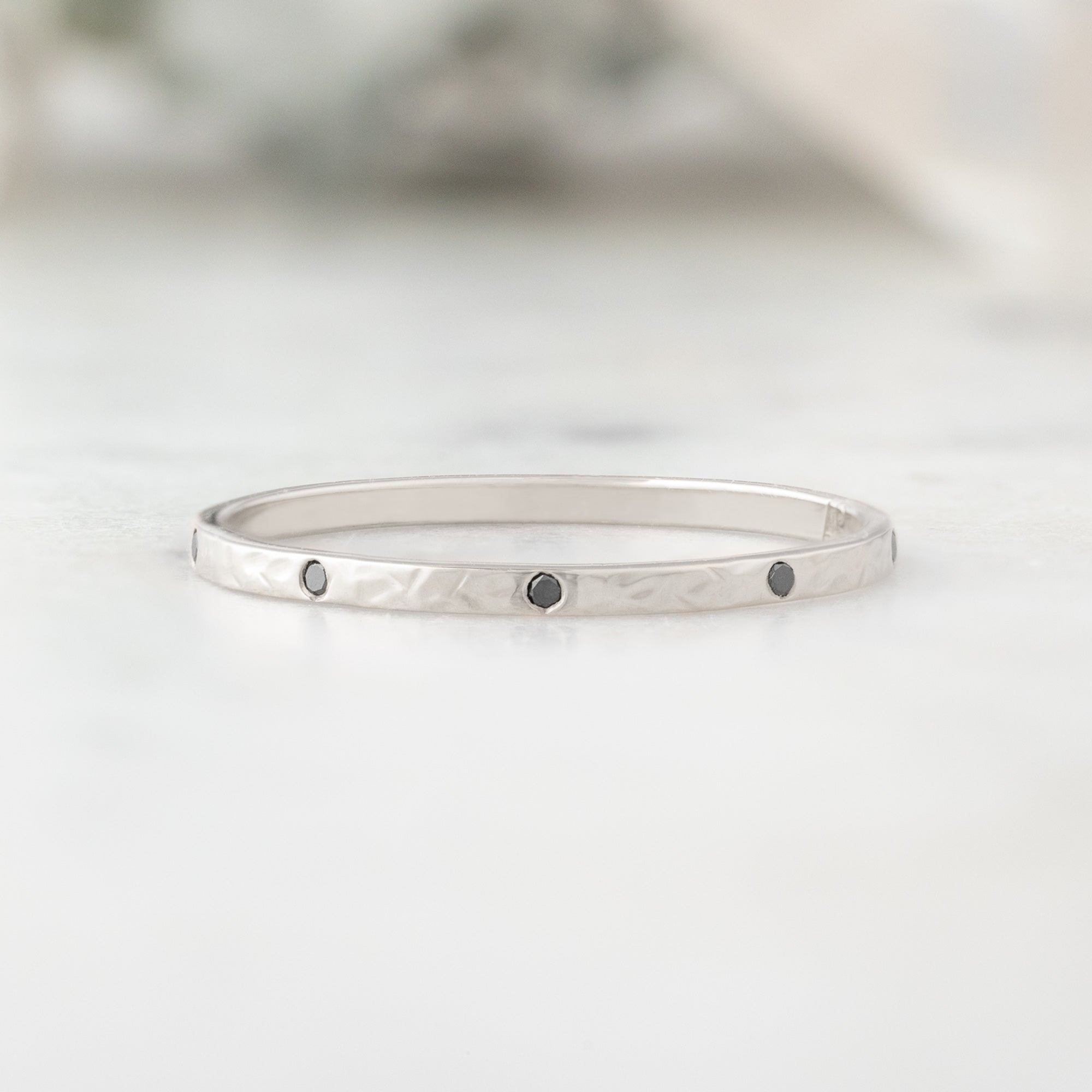 The Black Diamond Eternity Band | 14K or 18K White Gold