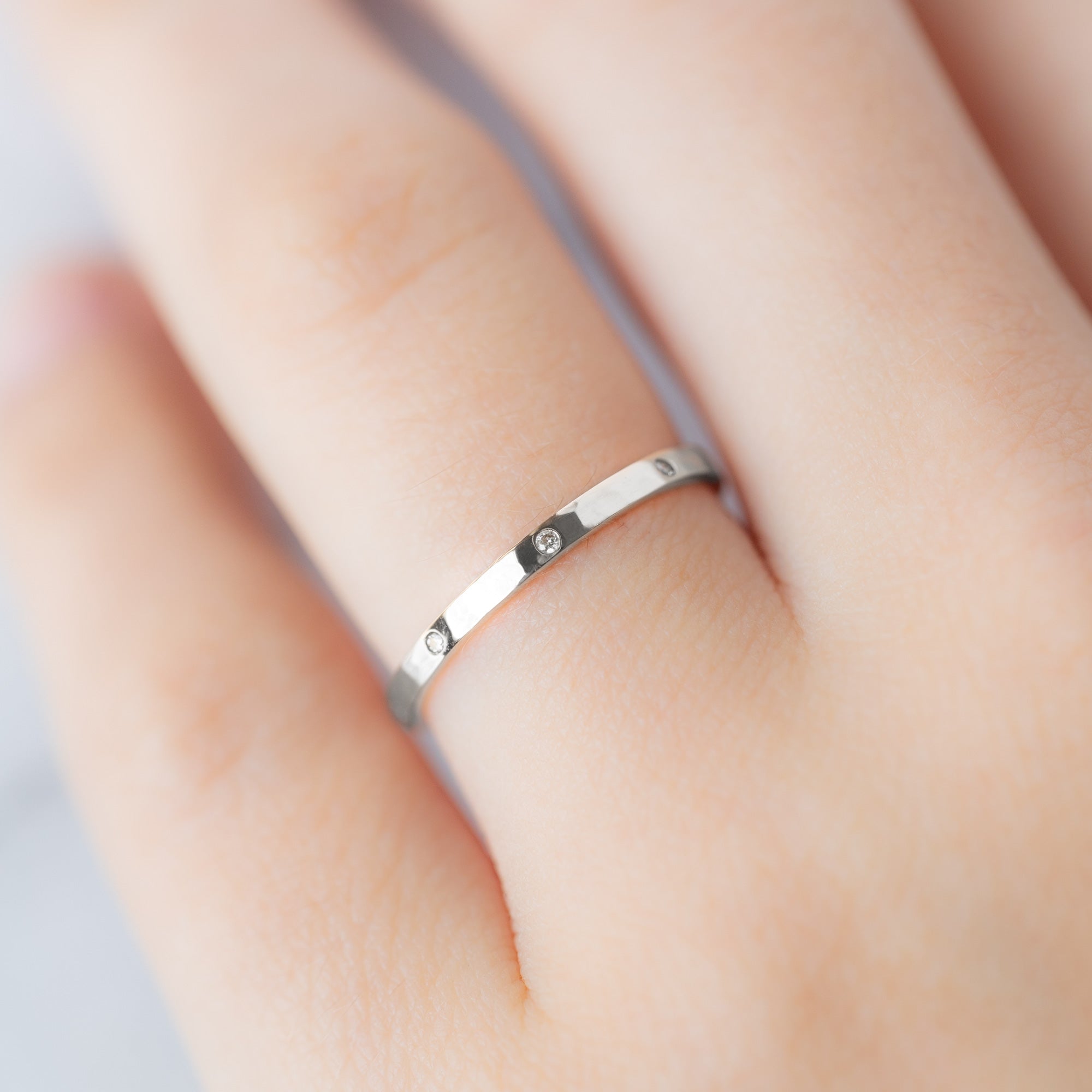 The Salt and Pepper Diamond Eternity Band | 14K or 18K White Gold