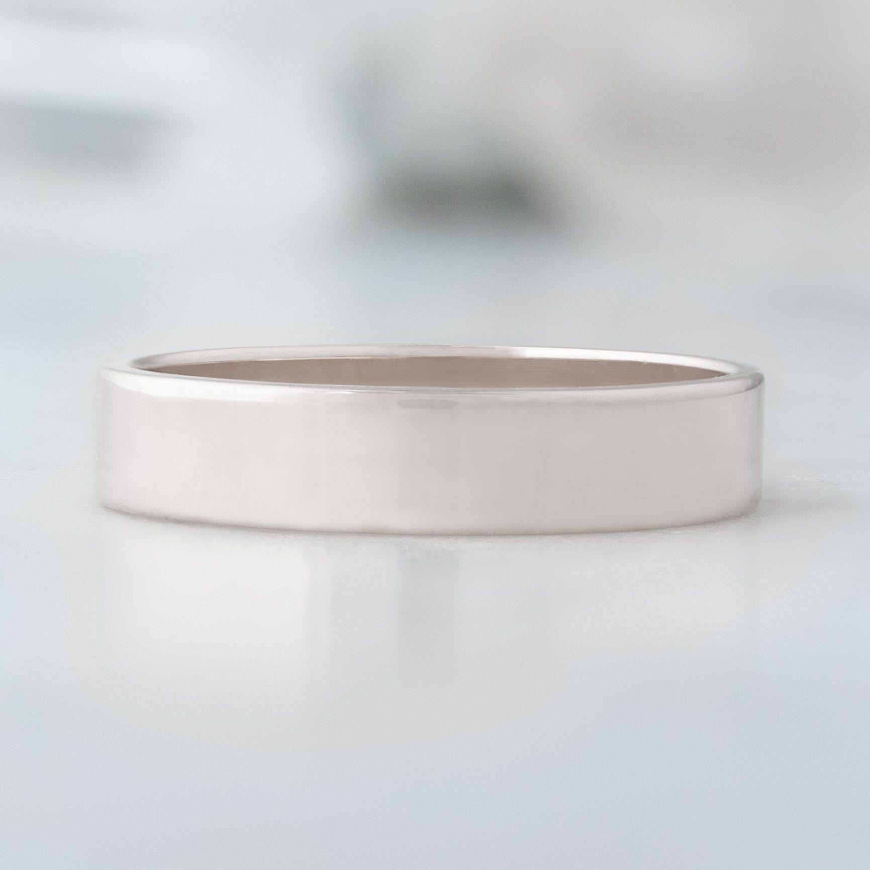 The Unisex Gold Wedding Band | 14K White Gold