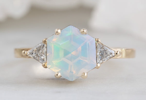 The Jade Ring with an Opal Hexagon | Alexis Russell