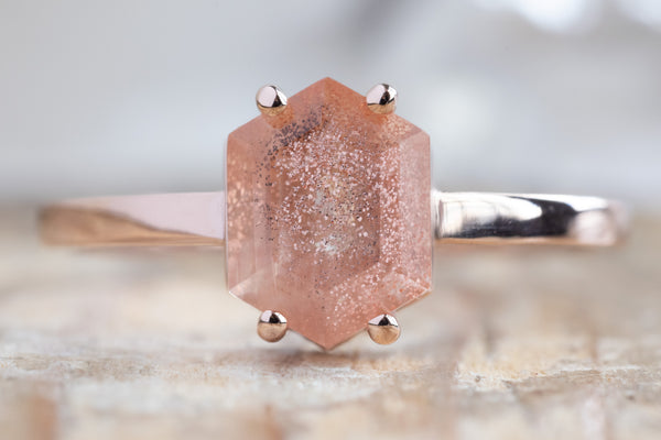 The Bryn Ring with a Sunstone Hexagon | Alexis Russell