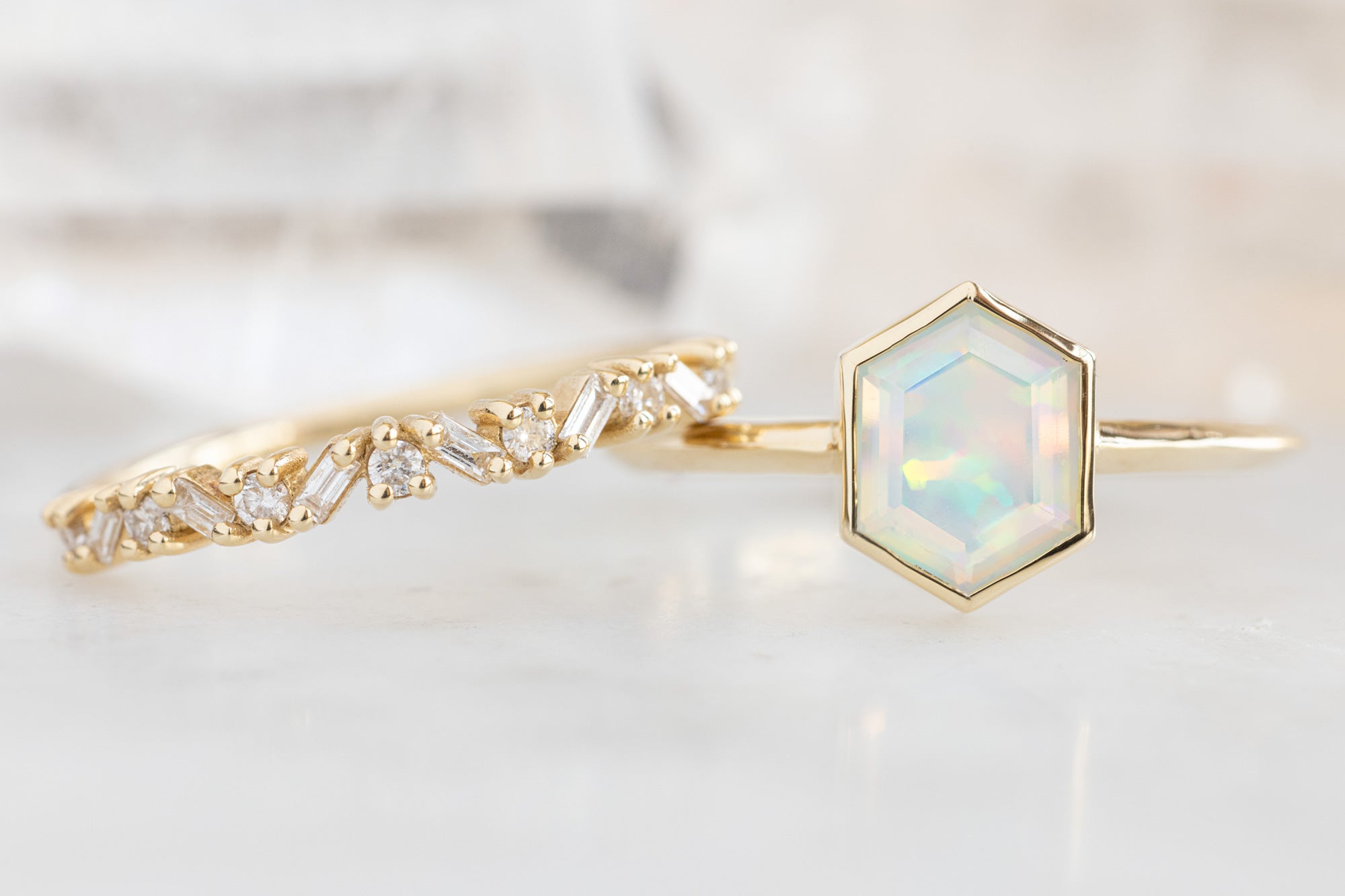 The Hazel Ring with an Opal Hexagon | Alexis Russell