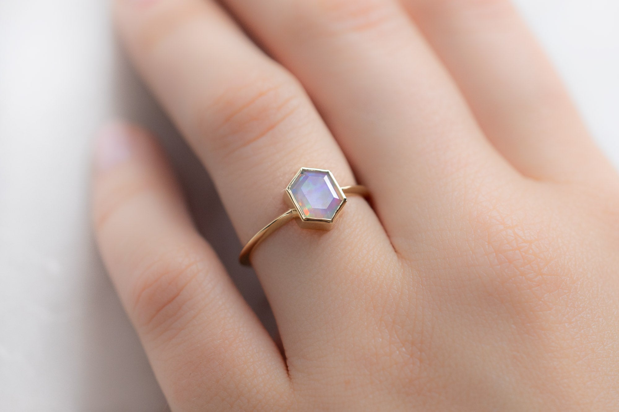 The Hazel Ring with an Opal Hexagon | Alexis Russell