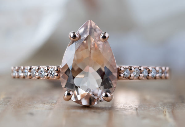 Pear cut morganite deals ring